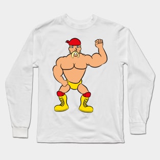 cartoon 80's 90's wrestler tanned muscles Long Sleeve T-Shirt